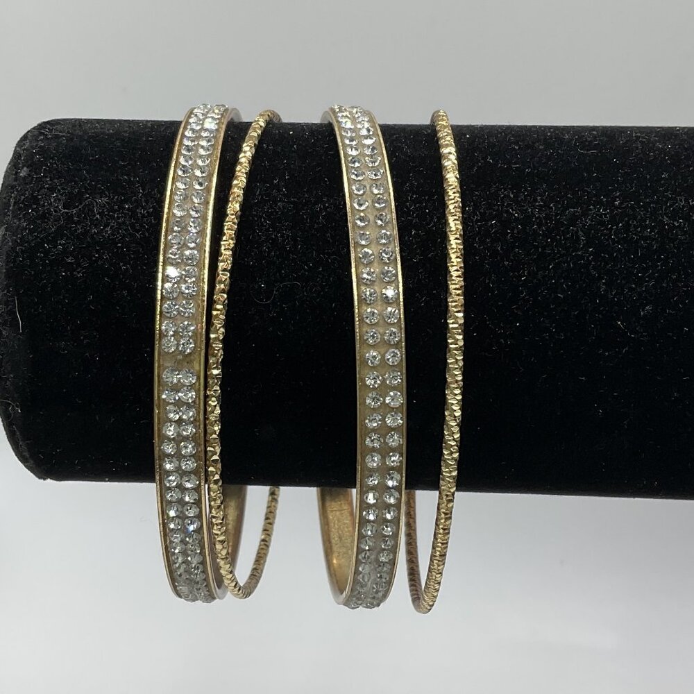 👗5/$25 - Gold Tone/Rhinestone Bangle Set